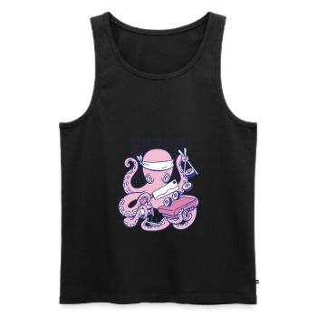 Octopus Sushi Chef Cartoon Japanische Sushi - Männer Premium Bio Tank Top - Schwarz - Vorne - AI Model Male 178 light (178cm)