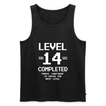Fête du 14ème anniversaire Rétro Niveau 14 ans - Débardeur bio Premium Homme - noir - Devant - Michal (187cm)