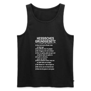 Hessisches Grundgesetz Hessen Dialekt - Männer Premium Bio Tank Top - Schwarz - Vorne - Michal (187cm)
