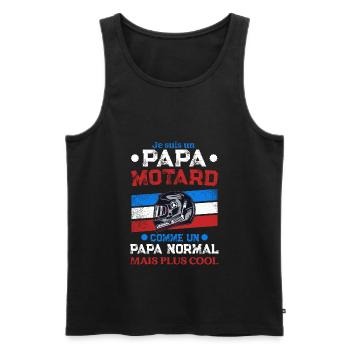 Papa Motard - Débardeur bio Premium Homme - noir - Devant - Michal (187cm)