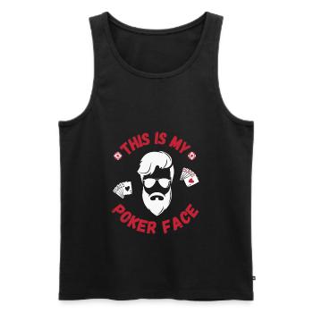 Poker Face Card Game Gambling Sunglasses Bluffing - Men's Premium Organic Tank Top - black - Front - AI Model Male 178 light (178cm)