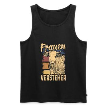 Kuh Retro Kühe Bauer Frauen Versteher Vintage - Männer Premium Bio Tank Top - Schwarz - Vorne - Michal (187cm)