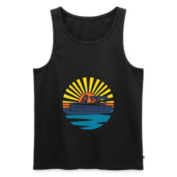 Ponton boot Retro Sunset Für Pontonbesitzer 2021 - Männer Premium Bio Tank Top - Schwarz - Vorne - Michal (187cm)