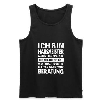 Hausmeister Kompetenz Lustiges Hauswart - Männer Premium Bio Tank Top - Schwarz - Vorne - Michal (187cm)