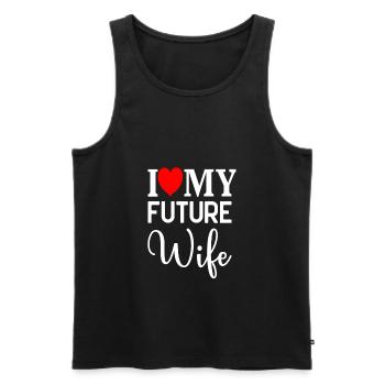 I love my future Wife funny Wife quotes - Débardeur bio Premium Homme - noir - Devant - AI Model Male 178 light (178cm)