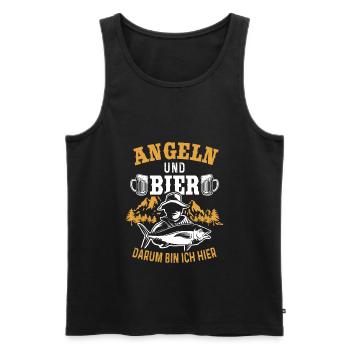 Angler und Angelhaken Lustiges Angeln und Bier - Männer Premium Bio Tank Top - Schwarz - Vorne - AI Model Male 178 light (178cm)