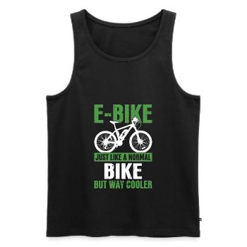 Funny E-Bike Bicycle Bike Quotes - Men's Premium Organic Tank Top - black - Front - AI Model Male 178 light (178cm)