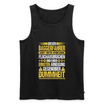 Baggerfahrer Humor Bagger Fahren Baggerführer - Männer Premium Bio Tank Top - Schwarz - Vorne - Michal (187cm)