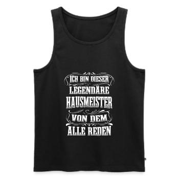 Hausmeister Legende Facility Manager Hauswart - Männer Premium Bio Tank Top - Schwarz - Vorne - Michal (187cm)
