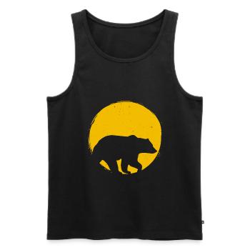 Ours Scandinavie Silhouette Soleil Cadeau - Débardeur bio Premium Homme - noir - Devant - AI Model Male 178 light (178cm)