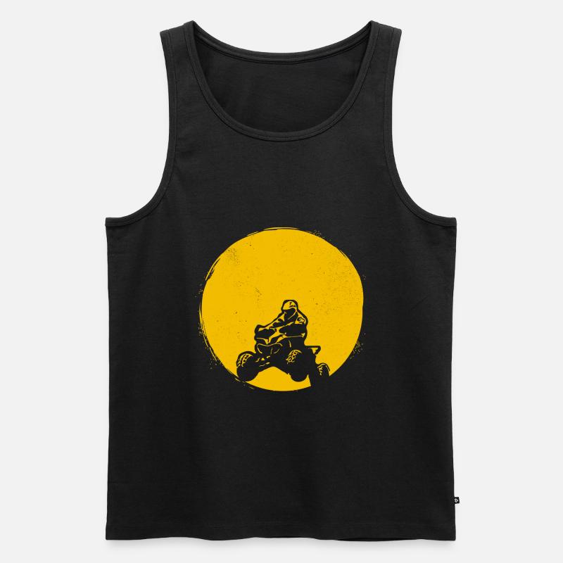 ATV Silhouette Quad Sonne Geschenk - Männer Premium Bio Tank Top - Schwarz