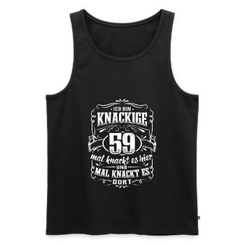 59. Geburtstag Ich bin knackige 59 Jahre - Männer Premium Bio Tank Top - Schwarz - Vorne - Michal (187cm)