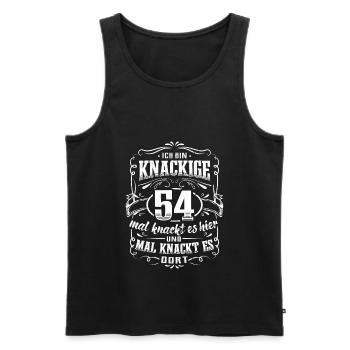 54. Geburtstag Ich bin knackige 54 Jahre - Männer Premium Bio Tank Top - Schwarz - Vorne - Michal (187cm)