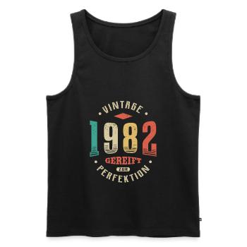 40. Geburtstag Perfektion 40 Jahre 1982 - Männer Premium Bio Tank Top - Schwarz - Vorne - Michal (187cm)