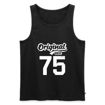 47. Geburtstag Original seit 1975 47 Jahre - Männer Premium Bio Tank Top - Schwarz - Vorne - Michal (187cm)