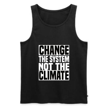Change The System Not The Climate - Klimawandel - Men's Premium Organic Tank Top - black - Front - AI Model Male 178 light (178cm)