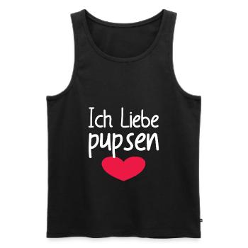 Ich Liebe Pupsen - Männer Premium Bio Tank Top - Schwarz - Vorne - AI Model Male 178 light (178cm)