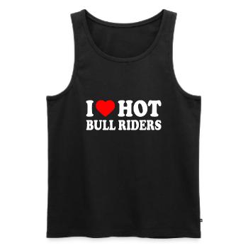 I love hot bull riders - Débardeur bio Premium Homme - noir - Devant - AI Model Male 178 light (178cm)