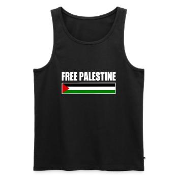 Free palestine - Débardeur bio Premium Homme - noir - Devant - AI Model Male 178 light (178cm)