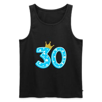 30 crown 30th birthday 30 years - Men's Premium Organic Tank Top - black - Front - AI Model Male 178 light (178cm)