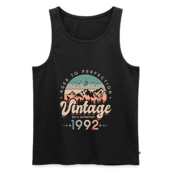 1992 Jahrgang 30 Jahre - Männer Premium Bio Tank Top - Schwarz - Vorne - Michal (187cm)
