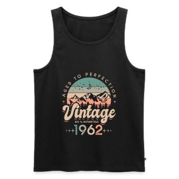 1962 Vintage anniversaire 60 ans - Débardeur bio Premium Homme - noir - Devant - Michal (187cm)