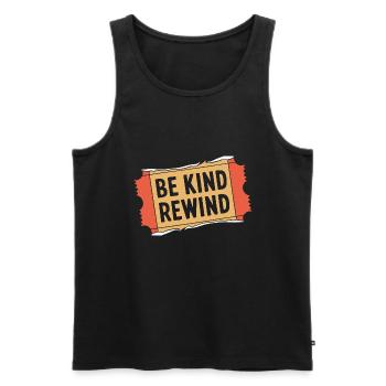 90s 90s Retro Gift - Men's Premium Organic Tank Top - black - Front - AI Model Male 178 light (178cm)