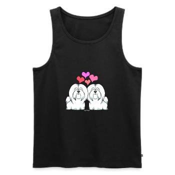 Coton De Tuléar Amour - Débardeur bio Premium Homme - noir - Devant - Michal (187cm)