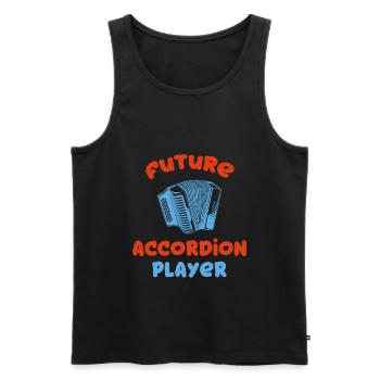 Cadeau de joueur d'accordéon - Débardeur bio Premium Homme - noir - Devant - Michal (187cm)