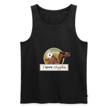 I LOVE CRYPTO Ethereum desert pyramid funny cool - Männer Premium Bio Tank Top - Schwarz - Vorne - AI Model Male 178 light (178cm)