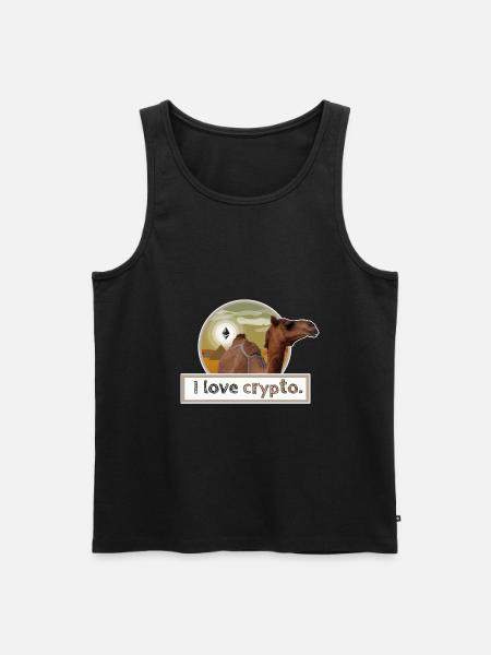 I LOVE CRYPTO Ethereum desert pyramid funny cool - Men's Premium Organic Tank Top - black