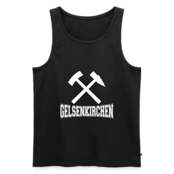 Gelsenkirchen - Men's Premium Organic Tank Top - black - Front - Michal (187cm)