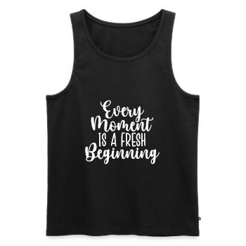 Every Moment Is A Fresh Beginning - Men's Premium Organic Tank Top - black - Front - Michal (187cm)