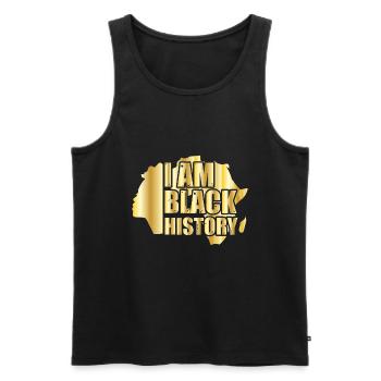 Mois de l’histoire des Noirs Histoire des Noirs - Débardeur bio Premium Homme - noir - Devant - AI Model Male 178 light (178cm)