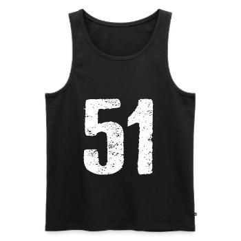 51 Zahl Vintage - Männer Premium Bio Tank Top - Schwarz - Vorne - Michal (187cm)