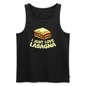 Lasagne - I just love Lasagna - Débardeur bio Premium Homme - noir - Devant - AI Model Male 178 light (178cm)