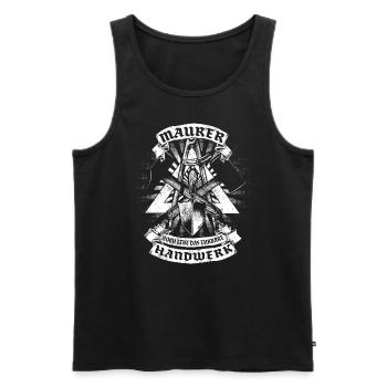 Maurer Handwerk - Männer Premium Bio Tank Top - Schwarz - Vorne - Michal (187cm)