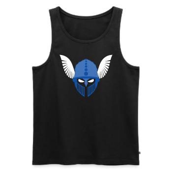 Germanic helmet with feathers design, Germania Magna - Men's Premium Organic Tank Top - black - Front - AI Model Male 178 light (178cm)