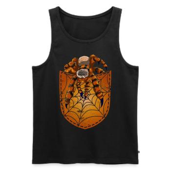 Cobweb Tarantula Gift Chest Pocket Spider - Men's Premium Organic Tank Top - black - Front - Michal (187cm)