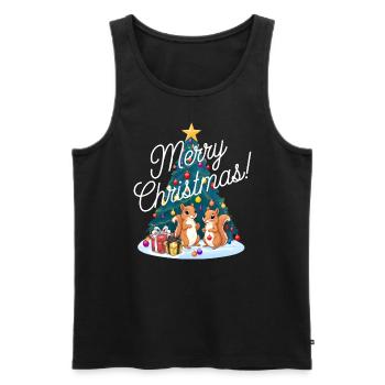 Squirrel Christmas Tree Christmas Tree - Men's Premium Organic Tank Top - black - Front - Michal (187cm)