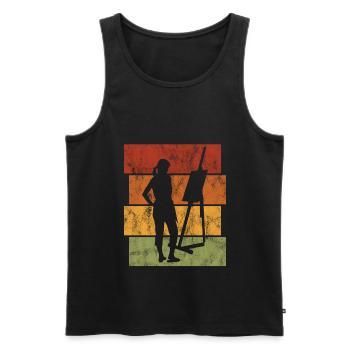 Kunst Künstler Künstlerin Malerei Malerin Retro - Männer Premium Bio Tank Top - Schwarz - Vorne - Michal (187cm)
