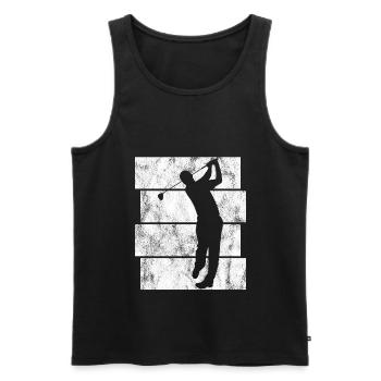 Golfspieler Retro Golfer Golfschläger Golfen Golf - Männer Premium Bio Tank Top - Schwarz - Vorne - AI Model Male 178 light (178cm)
