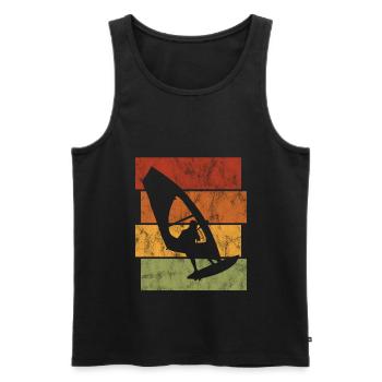 Surfen Windsurfing Windsurfen Retro Windsurfer - Männer Premium Bio Tank Top - Schwarz - Vorne - AI Model Male 178 light (178cm)