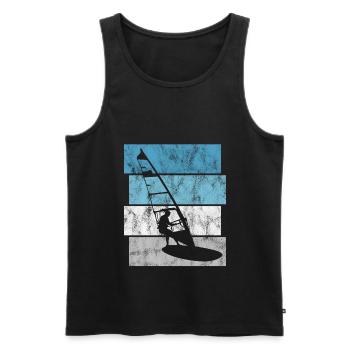Windsurfer Retro Surfen Windsurfing Windsurfen - Männer Premium Bio Tank Top - Schwarz - Vorne - AI Model Male 178 light (178cm)