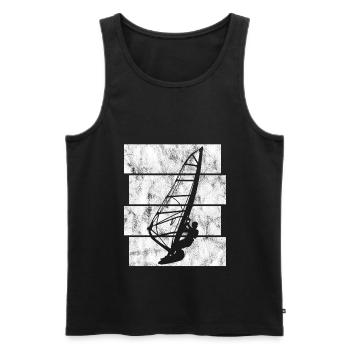 Surfen Windsurfen Retro Windsurfing Windsurfer - Männer Premium Bio Tank Top - Schwarz - Vorne - AI Model Male 178 light (178cm)