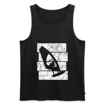Windsurfen Windsurfing Retro Surfen Windsurfer - Männer Premium Bio Tank Top - Schwarz - Vorne - AI Model Male 178 light (178cm)