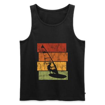 Windsurfer Retro Windsurfen Windsurfing Surfen - Männer Premium Bio Tank Top - Schwarz - Vorne - AI Model Male 178 light (178cm)