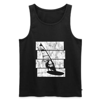 Windsurfen Windsurfer Retro Windsurfing Surfen - Männer Premium Bio Tank Top - Schwarz - Vorne - AI Model Male 178 light (178cm)