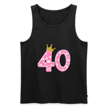 40 Krone 40e anniversaire 40 ans - Débardeur bio Premium Homme - noir - Devant - Michal (187cm)