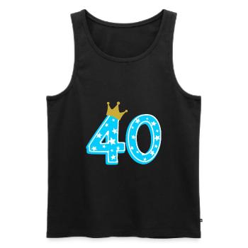 40 Krone 40e anniversaire 40 ans - Débardeur bio Premium Homme - noir - Devant - Michal (187cm)